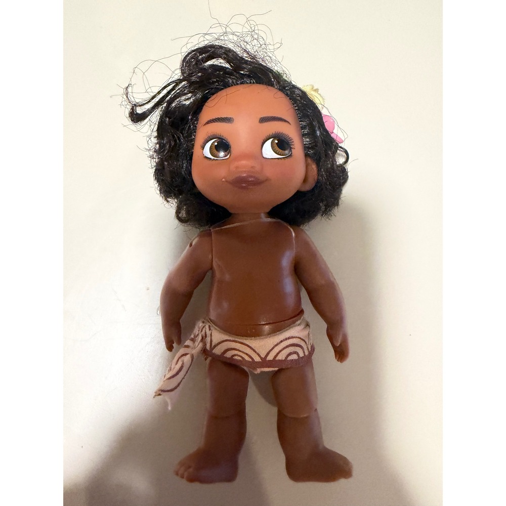 Disney Moana Baby Doll 6 Inch Petite Poseable Figure Curly Hair Floral Accessory